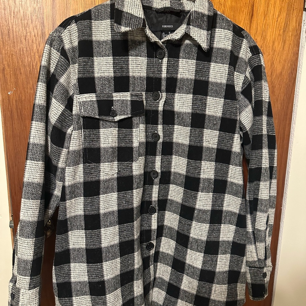 Forever 21 Black and White Plaid Jacket